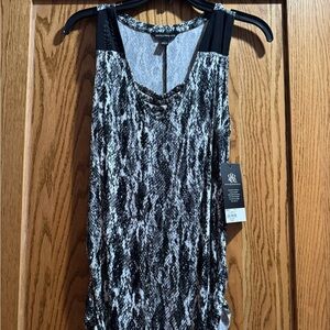 Rock & Republic Black and White Snakeskin Blouse